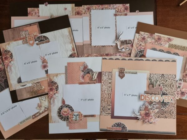 Celebr8 Savanna Sunset 6 Single & 1 Double Layouts - Instructions Only